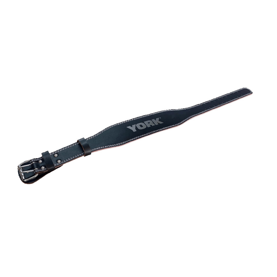 YORK BLACK SPLIT LEATHER BELT / DOUBLE STITCHED