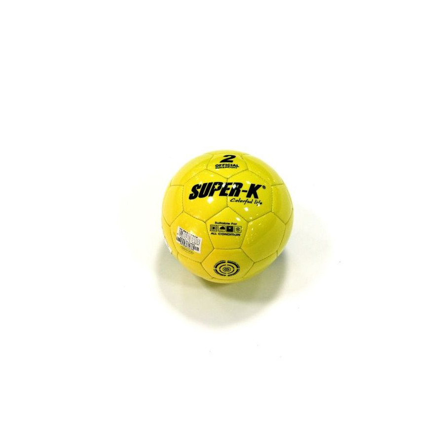 Super K2 Soccer Ball - Machine Stitched - Pvc Material - Yellow Color - Model S661