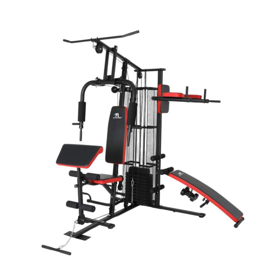 TA SPORTS HOME GYM ONE STATION WEIGHT STACK 65KG WITH NYLON NET AND ELBOW PAD ES-402