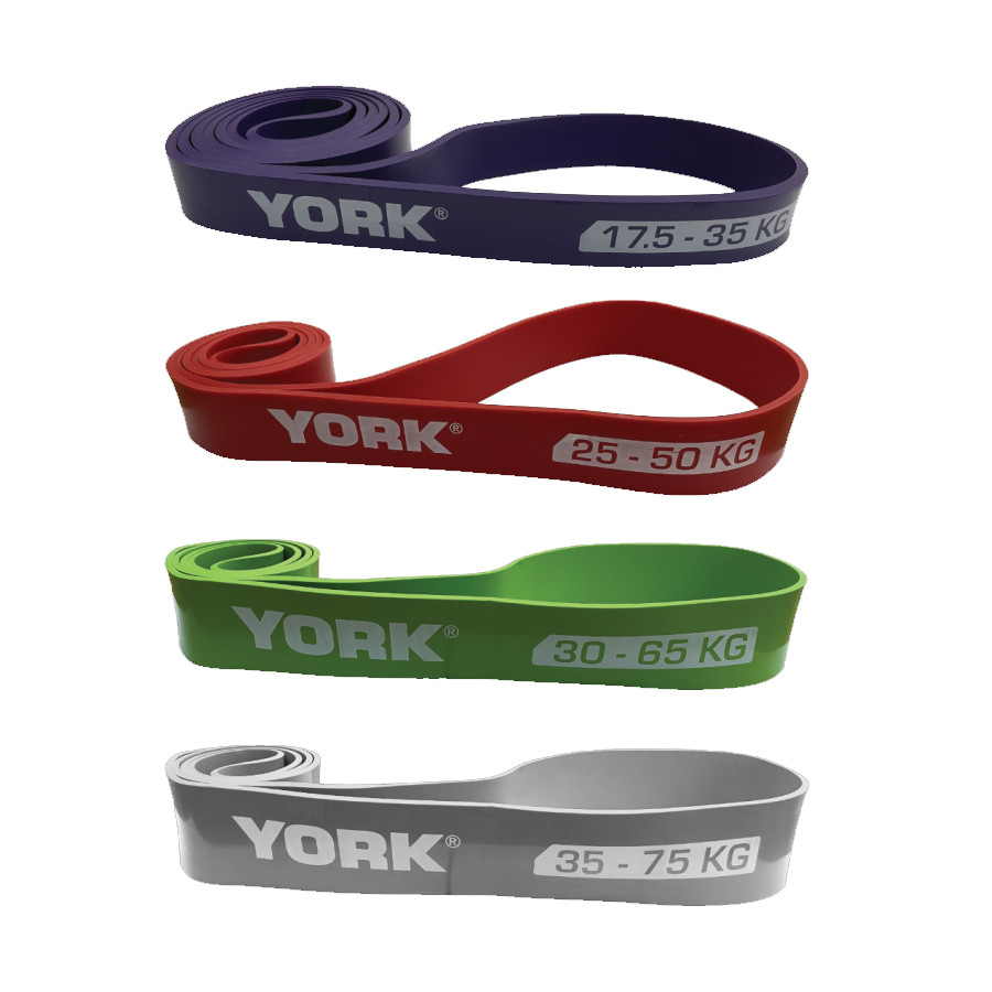 YORK RESISTANCE BAND POWER 4 PCS (MIN 20-35KG/MAX 45-75KG) SET ASST 80509