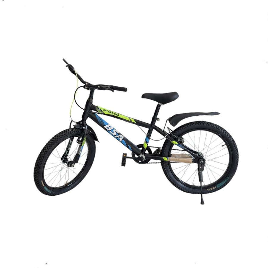 BSA BICYCLE BSA GO BIKING 20IN MATT BLACK W/ BLU&GREN