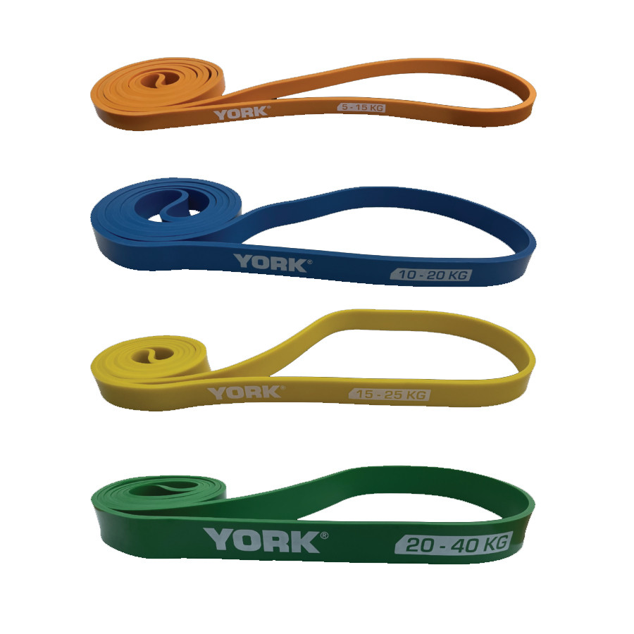 YORK RESISTANCE BAND SPEED 4 PCS (MIN 5-17.5KG/MAX 20-40KG) SET ASST 80508