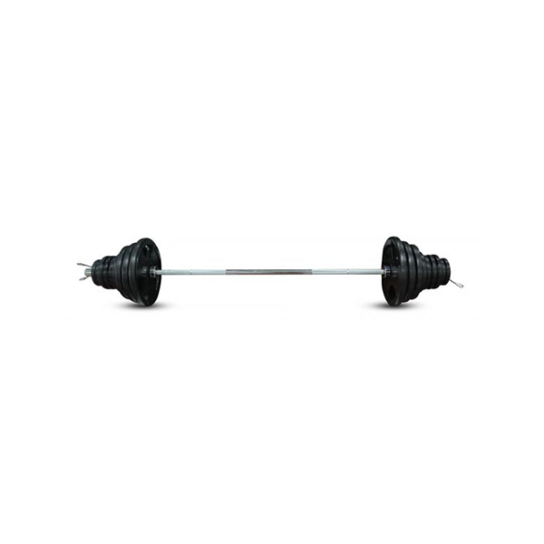 140kg Blk Rubber Barbell Set1