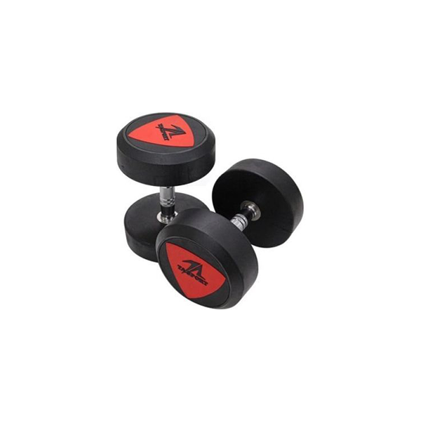 Deluxe Rubber Dumbbell 10kg Ls2023 Black