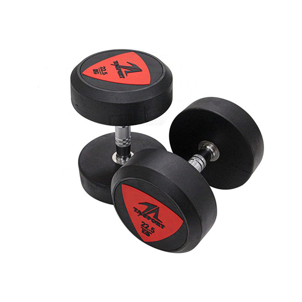 Deluxe Rubber Dumbbell 22.5kg Ls2023 Black