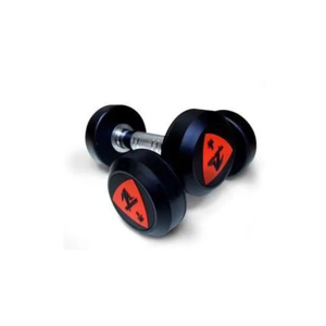 Deluxe Rubber Dumbbell 35.0kg Ls2023 Black