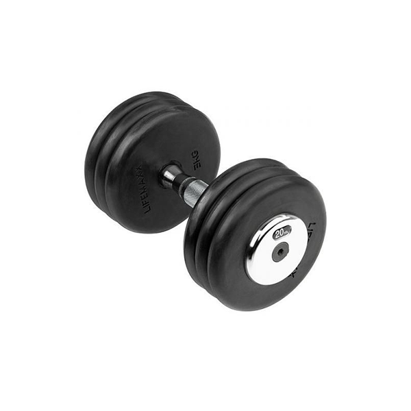 Rubber Coated Disc Dumbbell 30kg Chromed Handle Sdh30 (brand Ta Sports)